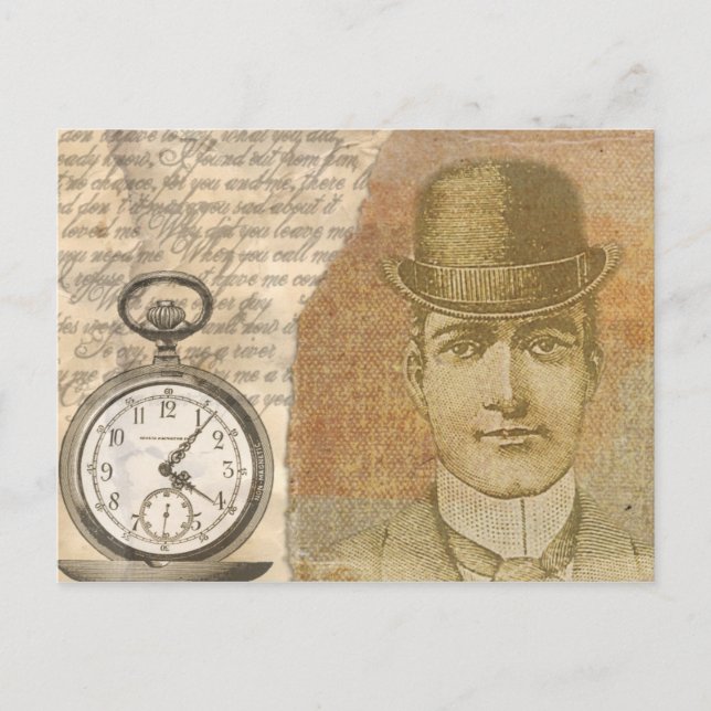 Carte postale Bowler pour montres de poche à vapeu (Devant)