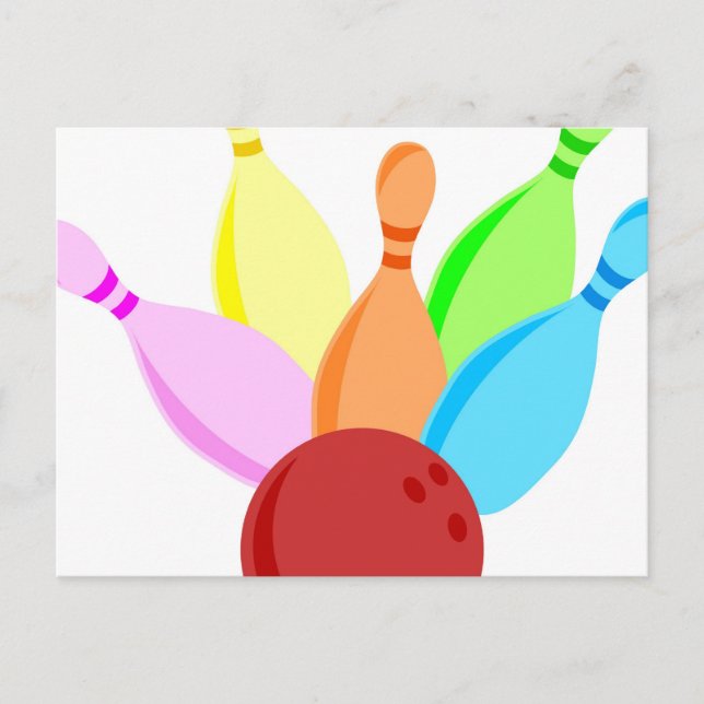 Carte Postale Bowling à dix broches (Devant)
