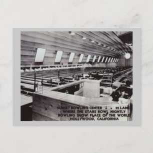 Carte Postale Bowling Alley, Hollywood, Californie Vintage