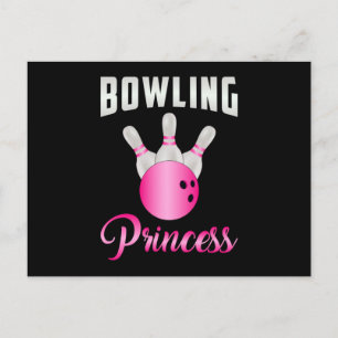 Carte Postale Bowling Princess Girl Queen Bowl Bowler Drôle cade