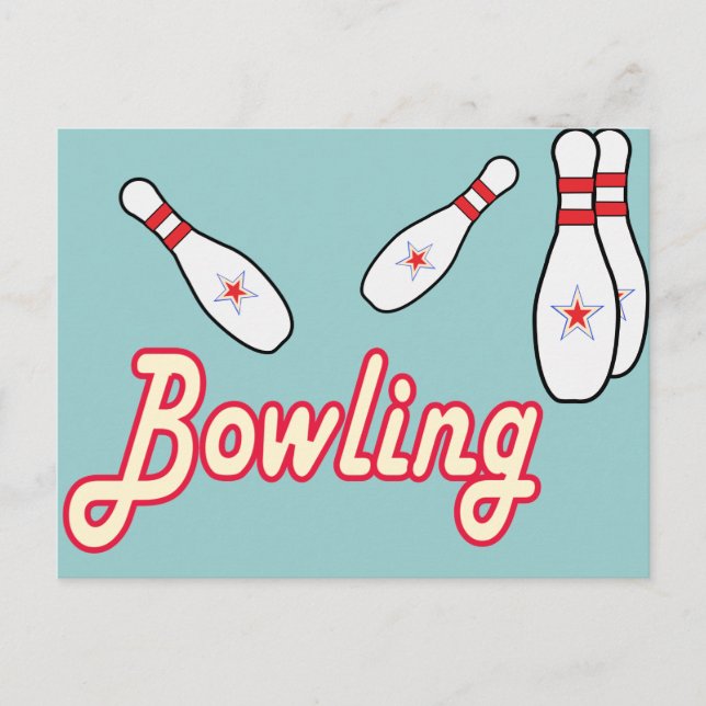 Carte Postale Bowling Retro (Devant)