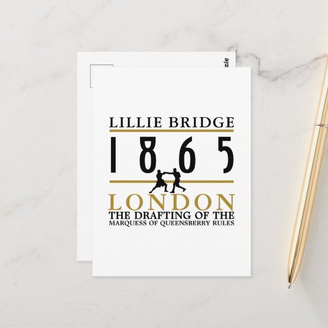 Carte Postale Boxe, Queensberry Rules (Devant/Arrière en situation)