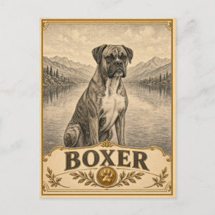 Carte Postale Boxer, chien du patrimoine vintage