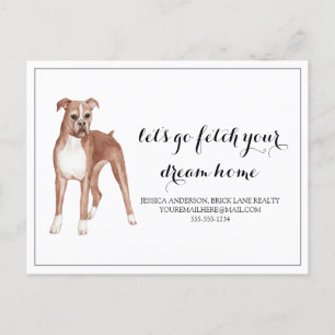Carte Postale Boxer Chien immobilier Acheter Marketing