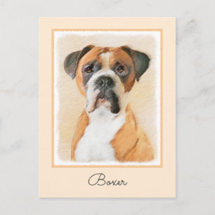 Carte Postale Boxer Dog Peinture Non Décroché Art animal origina