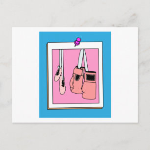 Carte Postale Boxer Femme Boxer Retro Boxing Gants