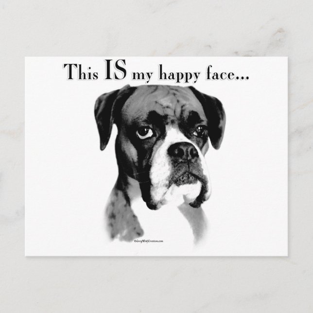 Carte Postale Boxer Happy Face (Devant)
