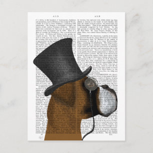 Carte Postale Boxer, Hound Formal et Chapeau