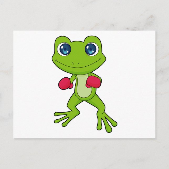 Carte Postale Boxeur de boxe de grenouille gants de boxe (Devant)
