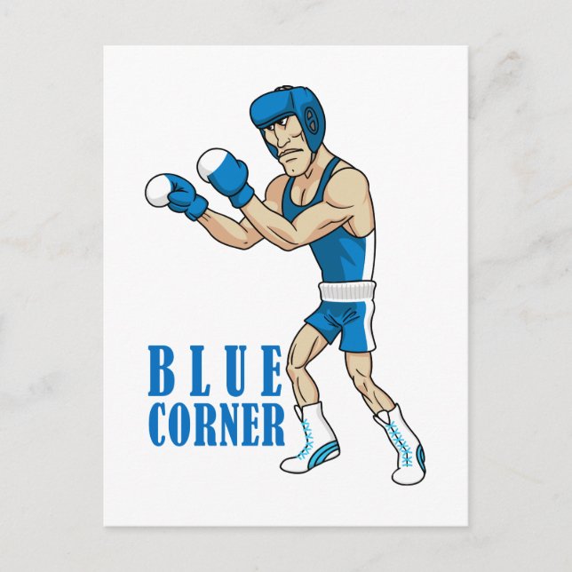 Carte Postale boxeur de dessin animé (Devant)