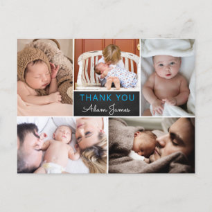 Carte Postale Boy Faire-part de naissance Photo Collage