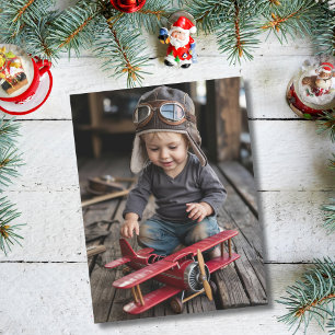 Carte Postale Boy Pilot & Airplane Funny Christmas Photo personn