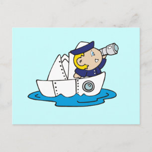 Carte Postale Boy Sailor in Boat Tshirts and Gifts