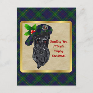 Carte Postale Boyle Clan Badge & Tartan Christmas