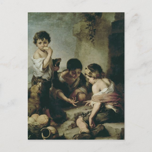 Carte Postale Boys Playing Dice, c.1670-75 (Devant)