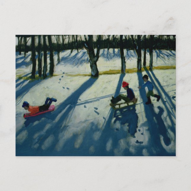 Carte Postale Boys Sledging Allestree Park Derby (Devant)