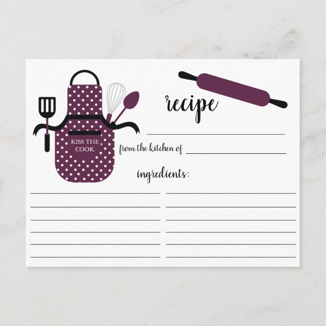 Carte Postale Boysenberry White Apron Kitchen Tools Recette Card (Devant)