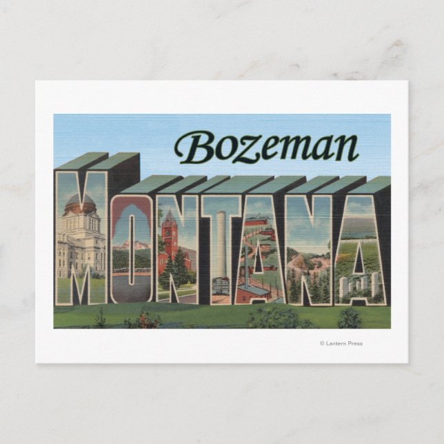 Carte Postale Bozeman, Montana - Scènes de grandes lettres (Devant)