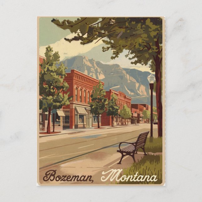 Carte Postale Bozeman Montana Vintage (Devant)