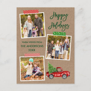 Carte Postale Bracelet Script artisanal Bande Rouge Camion Kraft