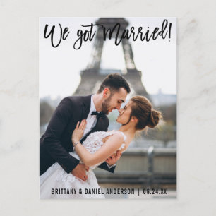 Carte Postale Bracelet Script Moderne Nous Nous Sommes Mariés Co