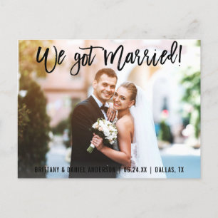 Carte Postale Bracelet Script Nous Avons Marié Couple Photo