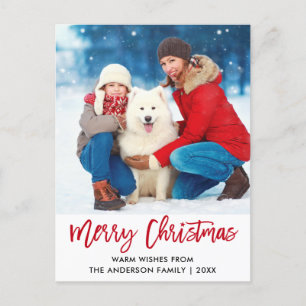 Carte Postale Bracelet Script Rouge Joyeux Noël étoile Photo