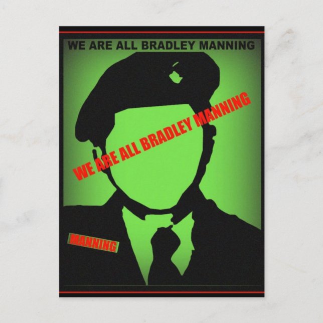 Carte Postale Bradley Manning Design (Devant)