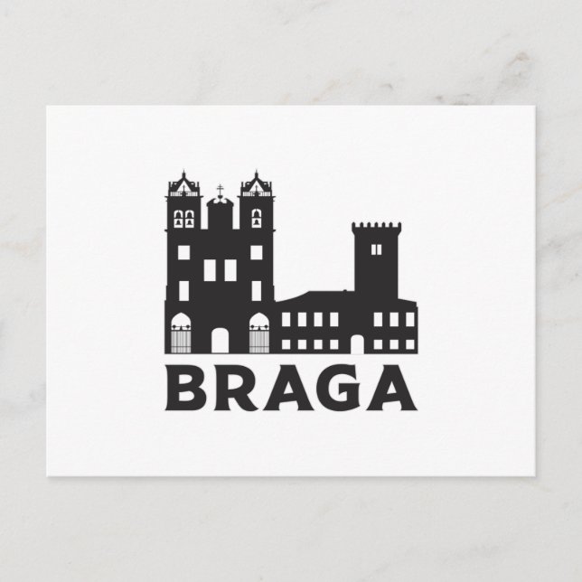 Carte Postale Braga Portugal City Skyline Cityscape Idée cadeau (Devant)
