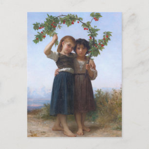 Carte Postale Branche cerise par Bouguereau