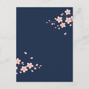 Carte Postale Branche de cerisier Navy