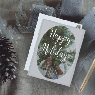Carte Postale Branche d'épinette de Noël de style scandinave