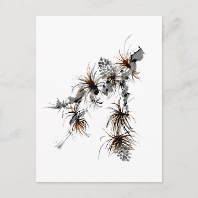 Carte Postale Branche des pins, Sumi-e (Devant)