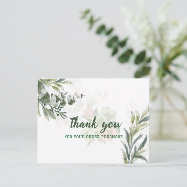 Carte Postale Branche d'Eucalyptus Élégante – Confirmation de Co (Debout devant)