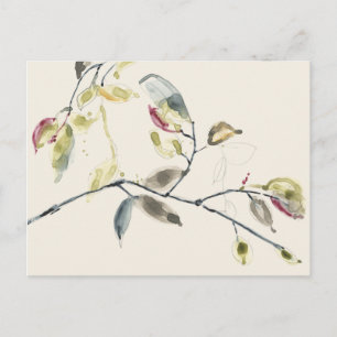 Carte Postale Branche feuille aquarelle