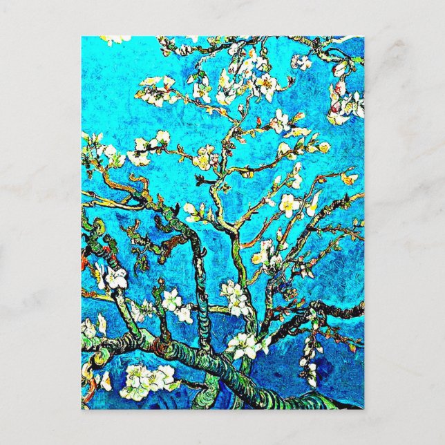 Carte Postale Branches avec fleurs d'amandier (Devant)