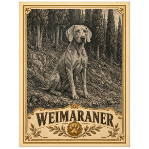 Carte Postale Braque de Weimar, Chien du Patrimoine Vintage