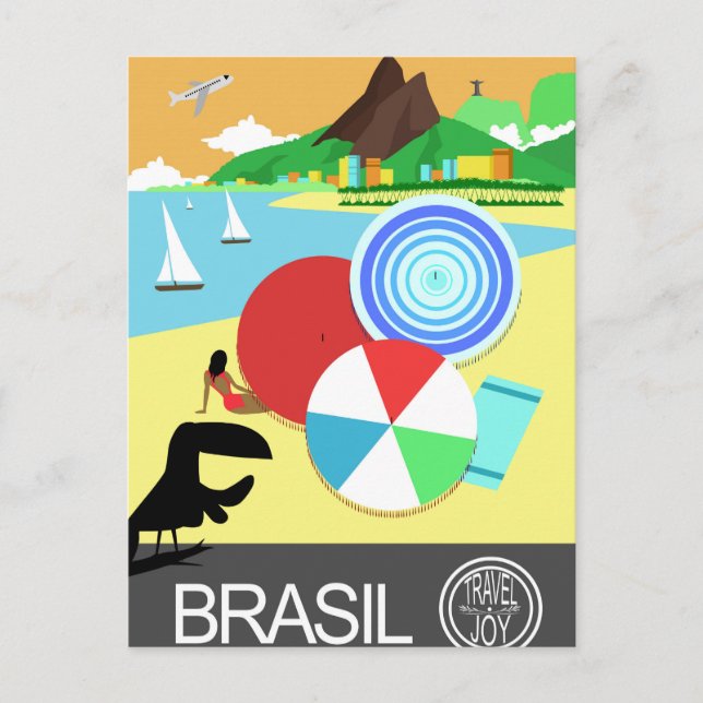 Carte Postale Brasil Design rétro vintage (Devant)