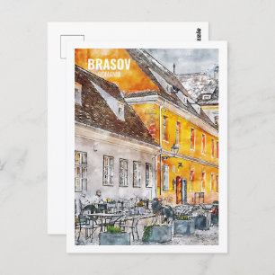 Carte Postale Brasov Romania Fameux Voyage Aquarelle croquis