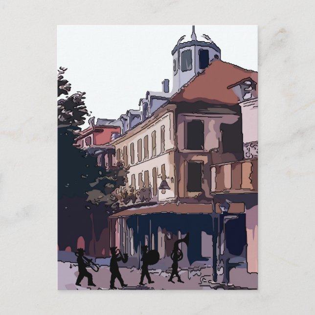 Carte Postale Brass Band En Trimestre Français (Devant)