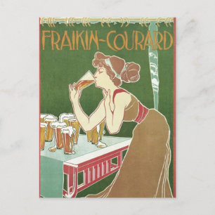 Carte Postale Brasserie Fraikin-Courard Vintage Art Nouveau Bièr