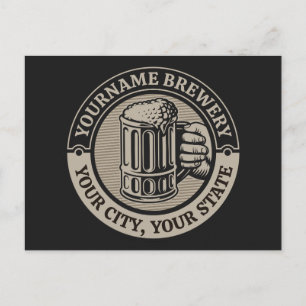 Carte Postale Brasserie Nom personnalisé Brasserie Big Mug