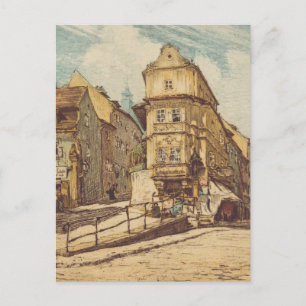 Carte Postale Bratislava par Richard Lux siècle Gravure colorée