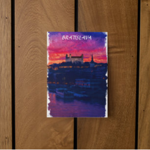 Carte Postale Bratislava Slovaquie Night City View