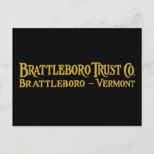 Carte Postale Brattleboro Trust Co., 1918 logo Postcard