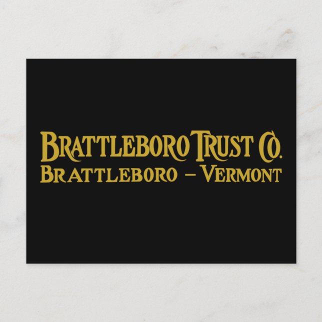 Carte Postale Brattleboro Trust Co., 1918 logo Postcard (Devant)