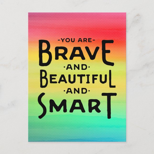 Carte postale brave et belle et intelligente (Devant)