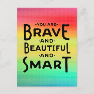 Carte postale brave et belle et intelligente