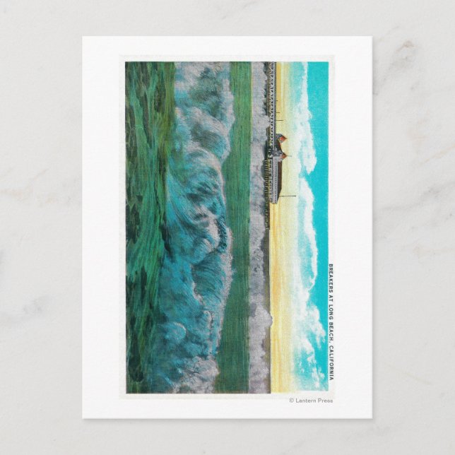 Carte Postale Breakers à Long Beach, Californie (Devant)