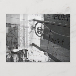 Carte Postale Breakfast in Paris, Black and White Post-Card